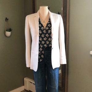 Jcrew Mercantile White Linen Blazer